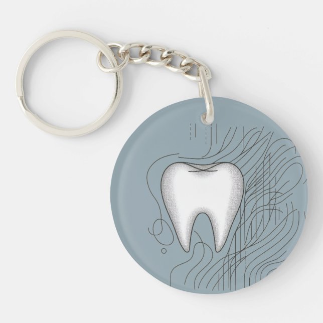 Dental Care Design Modern Molar  Key Ring (Front)