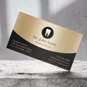 Dental Care Elegant Black & Gold Appointment Card