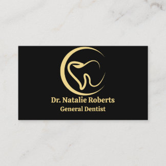Dental Care Elegant Gold Tooth Logo Dentist  Appointment Card