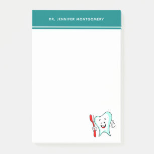 Dental Care Happy Tooth with Toothbrush Post-it Notes