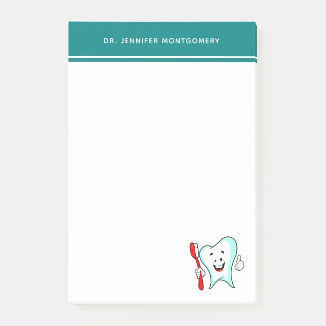 Dental Care Happy Tooth with Toothbrush Post-it Notes (Front)