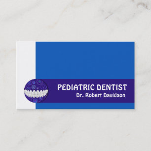 Dental Care Paediatrics Dentist Blue Smile Business Card