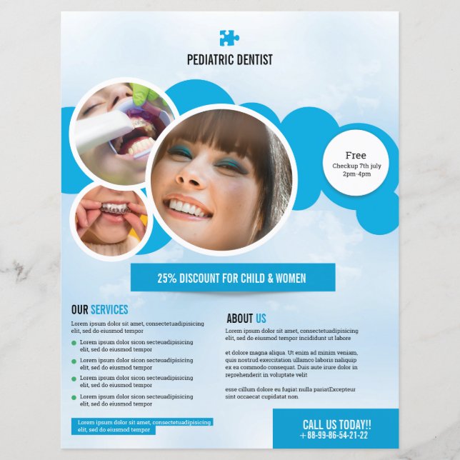 Dental Care Service Flyer Template (Front)
