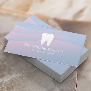 Dental Care Tooth Logo Elegant Blue Dentist Appointment Card