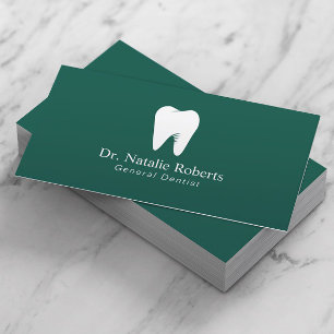 Dental Care Tooth Logo Plain Teal Green Dentist  Appointment Card