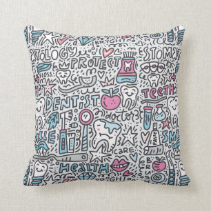 Dental Cartoon Pattern Cushion
