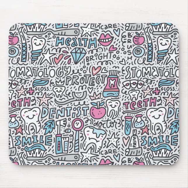 Dental Cartoon Pattern Mouse Pad (Front)