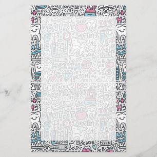 Dental Cartoon Pattern Stationery