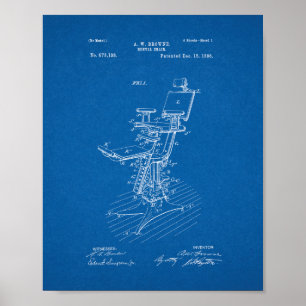 Dental Chair Patent - Blueprint Poster