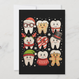 Dental Christmas Cute Teeth Dentist Santa Hat Xmas Holiday Card