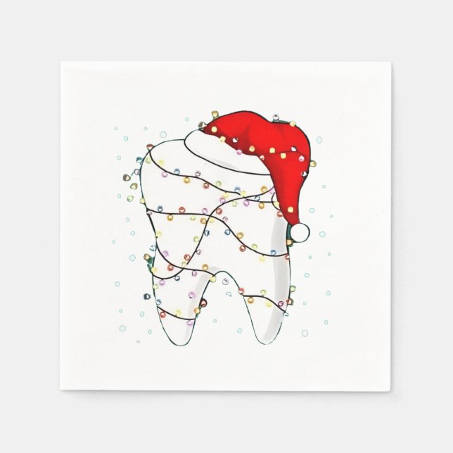 Dental Christmas Dunny Dentist Holiday  Napkin (Front)