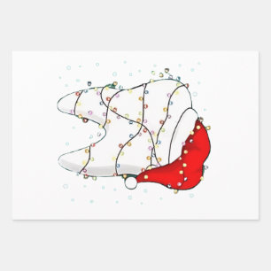 Dental Christmas Dunny Dentist Holiday  Wrapping Paper Sheet