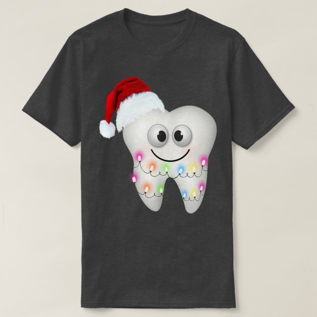 Dental Christmas Funny Dental Hygienist Santa Hat  T-Shirt (Design Front)