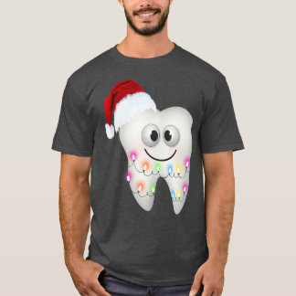 Dental Christmas Funny Dental Hygienist Santa Hat  T-Shirt
