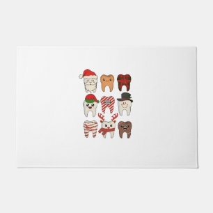 Dental Christmas Funny Dentist Holiday Doormat