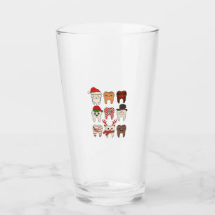 Dental Christmas Funny Dentist Holiday Glass