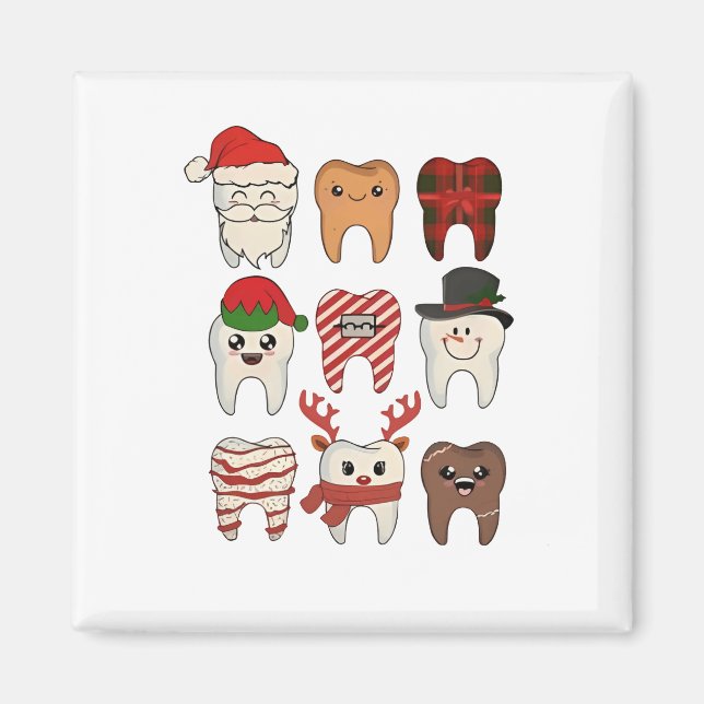 Dental Christmas Funny Dentist Holiday Magnet (Front)