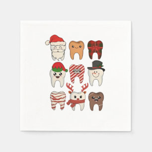 Dental Christmas Funny Dentist Holiday Napkin
