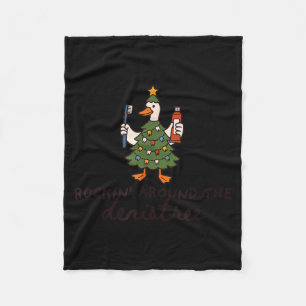 Dental Christmas Hygienist Holiday Dentist Denistr Fleece Blanket