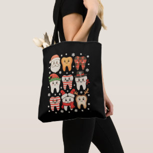Dental Christmas Teeth Squad Cute Dentist Crew Xma Tote Bag