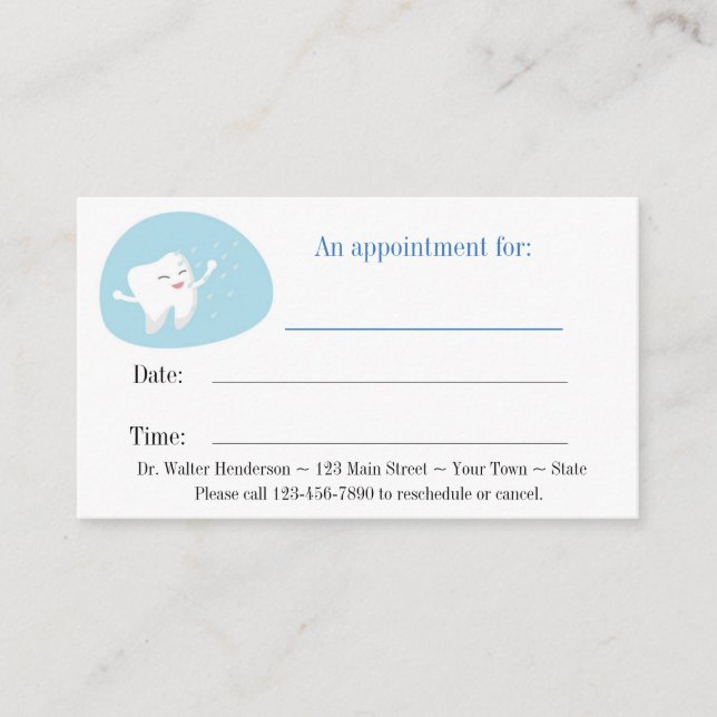 Dental Cleaning Appointment Card (Front)