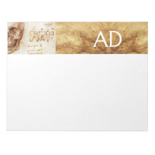 DENTAL CLINIC ,DENTIST MONOGRAM ,Antique Parchment Notepad