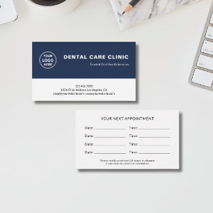Dental Clinic Dentist Professional Logo Appointment Card