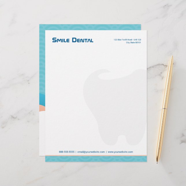 Dental Clinic | Dentist Services Office Letterhead (Front/Back In Situ)