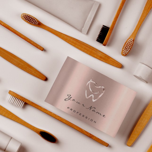 Dental Clinic Dentist Studio Rose Appointment Logo Card (Creator Uploaded)