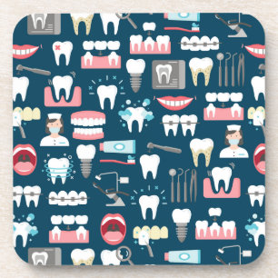 Dental Clinic Office Pattern Coaster