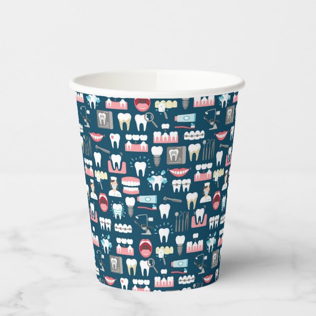 Dental Clinic Office Pattern Paper Cups (Left)
