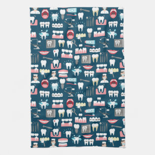 Dental Clinic Office Pattern Tea Towel