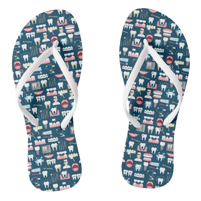 Dental Clinic Office Pattern Thongs (Footbed)
