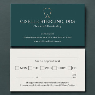 Dental Clinic Teal Green Office Appointment Business Card