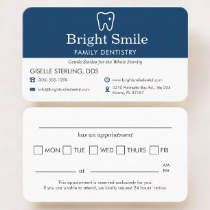 Dental Clinic Visit Reminder Appointment Business Card