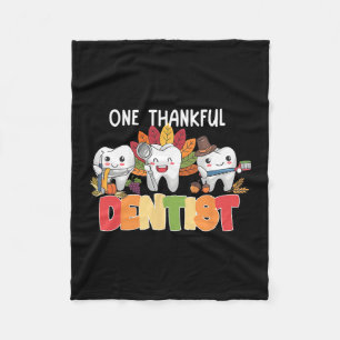 Dental Crew Dental Hygiene One Thanksgiving Thankf Fleece Blanket