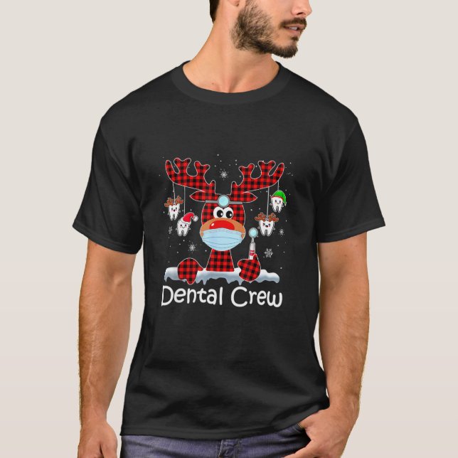 Dental Crew Reindeer And Tooth Christmas 2021 T-Shirt (Front)
