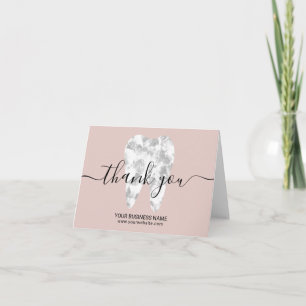 Dental Crystal Tooth Blush Pink Dentist Thank You Card