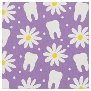 Dental daisies fabric