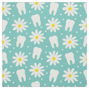 Dental daisy print fabric