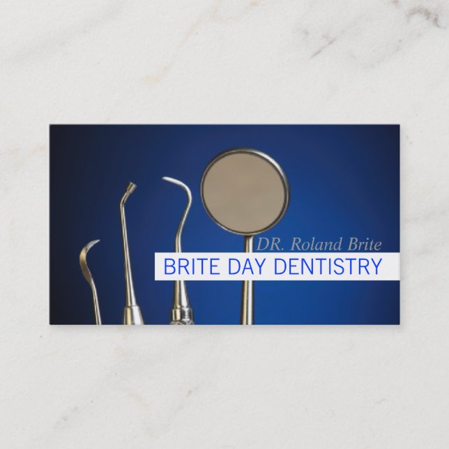 Dental Dentist Dentistry Doctor Teeth Smile Business Card (Front)
