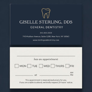 Dental Dentistry Navy Blue Appointment Reminder Card