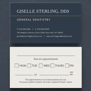 Dental Dentistry Office Appointment Reminder Business Card