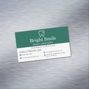 Dental Dentistry Office Green Magnetic Business Card