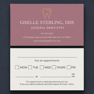 Dental Dentistry Pink Appointment Reminder Business Card