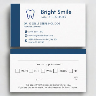 Dental Dentistry Tooth Appointment Reminder Card