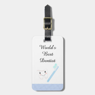 Dental Design Tooth and Brush Luggage Tag