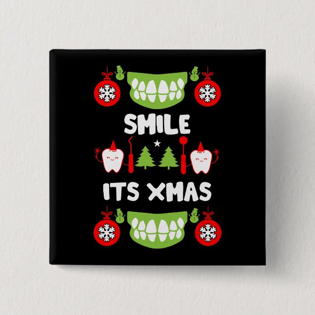 Dental Doctor Xmas 15 Cm Square Badge (Front)