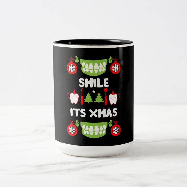 Dental Doctor Xmas Two-Tone Coffee Mug (Center)