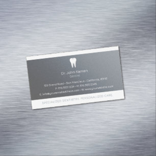 Dental   Elegant Platinum Magnetic Business Card